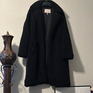 BCBG mid length teddy bear coat